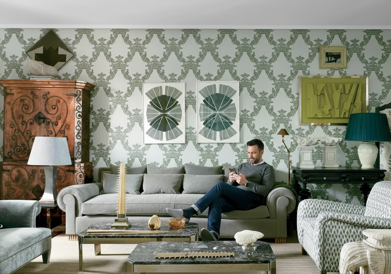 Modern sofa with new furniture upholstery